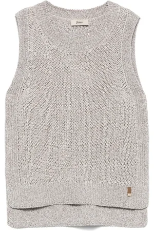 HERNO Top in maglia con paillettes