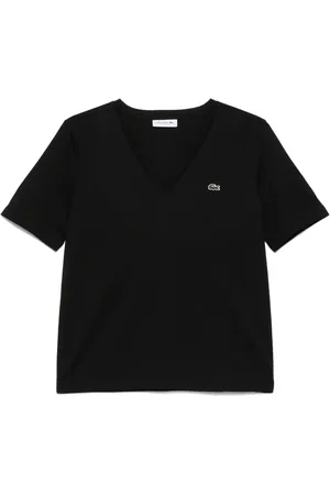 Lacoste T-shirt in cotone con scollo a V