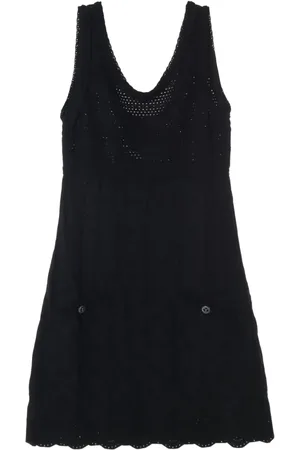 CHANEL Abito corto in maglia con bottoni Cocomark 1986-1988