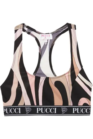 Puccini Reggiseno sportivo con stampa Marmo