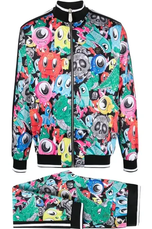 Philipp Plein Tuta sportiva con stampa cartoon