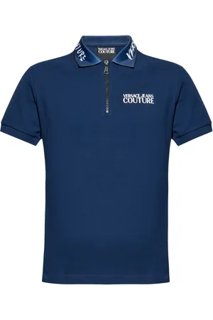 VERSACE Polo in cotone con ricamo logo