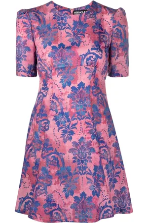 VERSACE Abito corto svasato a fiori