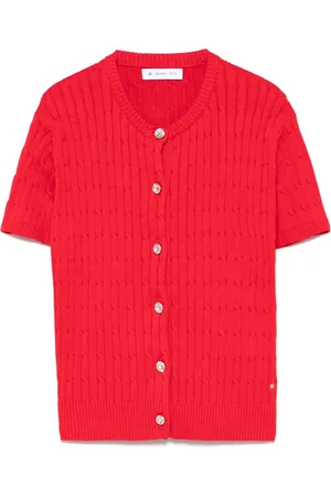 Manuel Ritz Cardigan in cotone a maniche corte