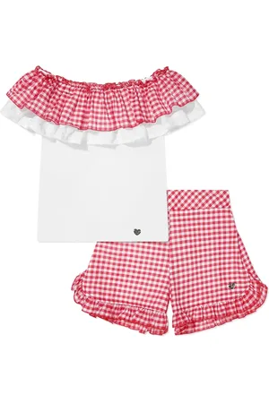 MONNALISA Set con shorts a quadretti