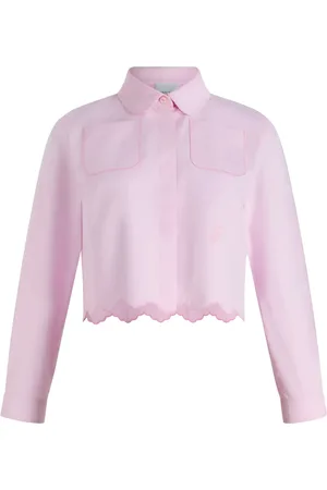 Patou Camicia crop con bordo a smerlo