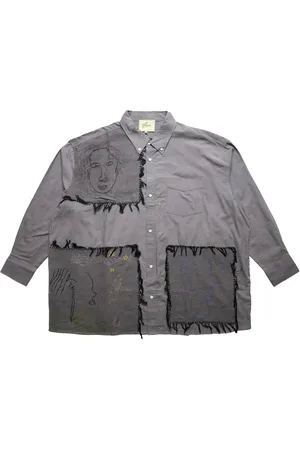 Glass Cypress Camicia Faces on Gray "Grey"