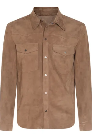 SALVATORE SANTORO Giacca-camicia in pelle scamosciata