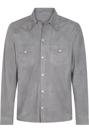 SALVATORE SANTORO Giacca-camicia in pelle scamosciata