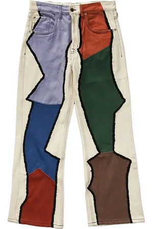 Glass Cypress Jeans svasati patchwork "Blue"