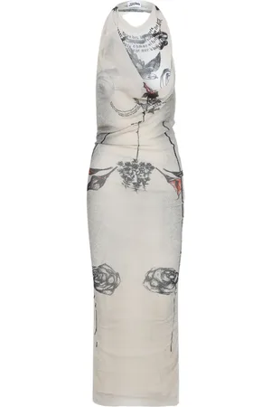 Jean Paul Gaultier Abito Tattoo Rose and Bird