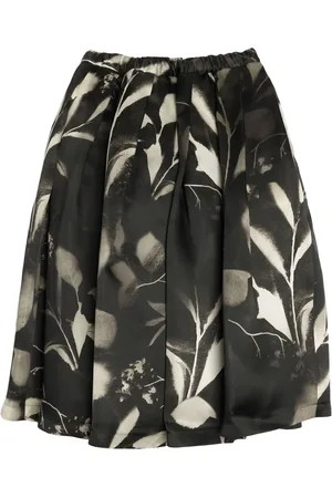 Comme des Garçons Gonna midi in seta con stampa
