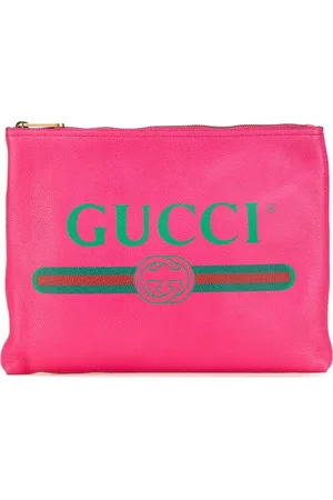 Gucci Clutch Portfolio media in pelle con logo 2016-2024