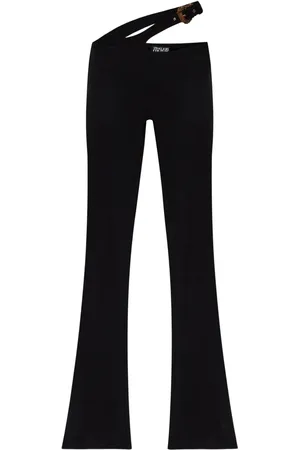 VERSACE Pantaloni svasati in cotone elasticizzato