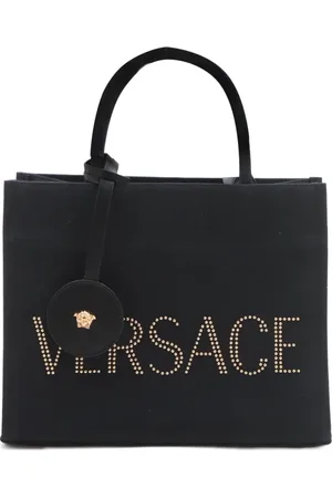 VERSACE Borsa tote two-way in tela con logo 2020-2024