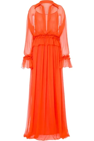 Alberta Ferretti Abito lungo con ruches