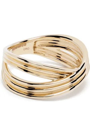 Dana Rebecca Designs Anello Nana Bernice Large Crossover in giallo 14kt