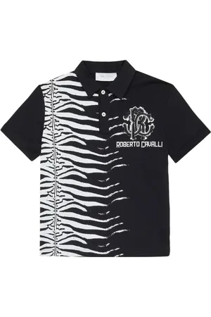 Roberto Cavalli Polo in cotone con ricamo logo