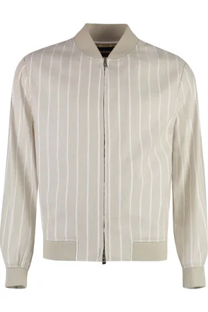 HUGO BOSS Bomber gessato con cappuccio