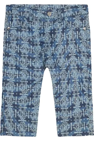 Roberto Cavalli Shorts denim con monogramma