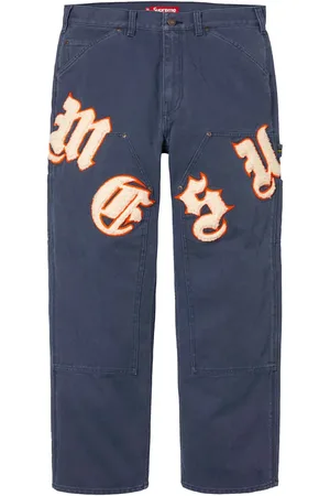 Supreme Pantaloni in tela Old English Double Knee Painter "SS 25 - Navy"