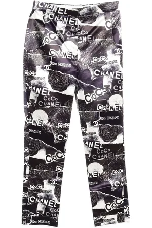 CHANEL Pantaloni con stampa Camellia 1986-1988
