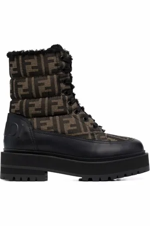 Fendi Stivali biker con logo FF