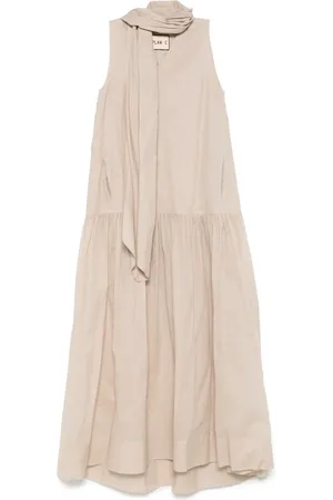 Plan C Abito lungo in organza di cotone
