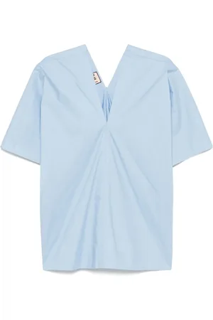 Plan C Blusa in cotone con scollo a V