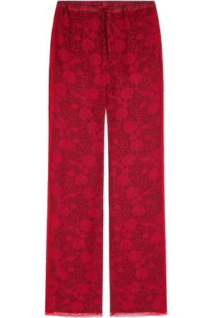 DRIES VAN NOTEN Pantaloni a fiori jacquard