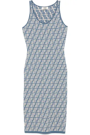 Fendi Abito midi con motivo FF jacquard