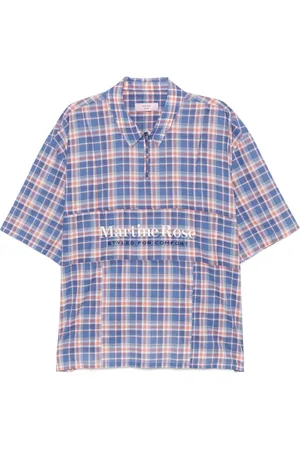 MARTINE ROSE Polo in cotone a quadri