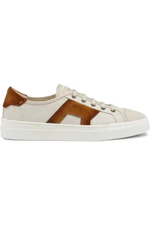santoni Sneakers in tela con inserti in pelle scamosciata