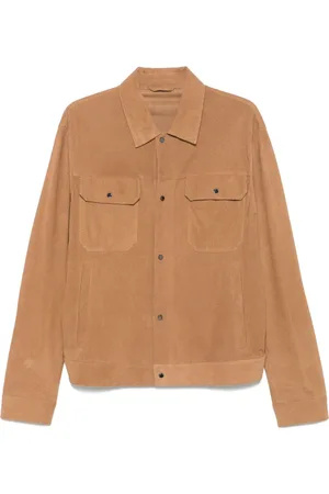Emporio Armani Giacca-camicia in pelle scamosciata