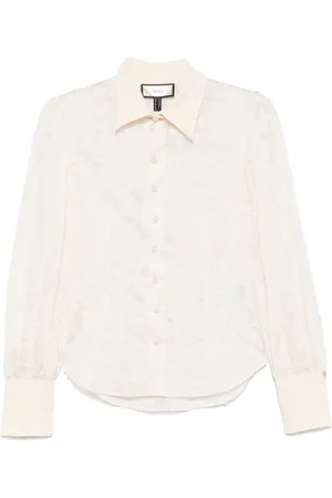 NISSA Camicia semi trasparente con applicazione a fiori