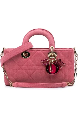 Dior Borsa a tracolla Lady D Joy media in denim con motivo Macrocannage 2022