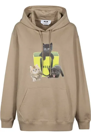 Msgm Felpa in cotone con cappuccio
