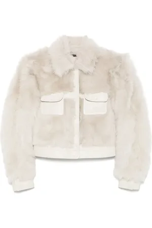 Tom Ford Giacca in shearling con rifinitura in pelle