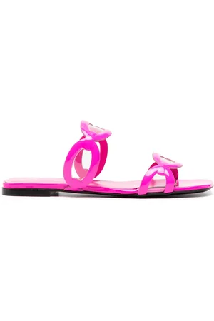 VALENTINO GARAVANI Sandali slides Chain 1967 con suola piatta
