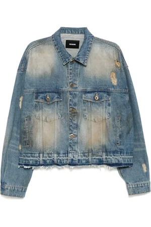 We11 Done Giacca denim con effetto vissuto