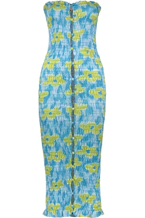 AMY CROOKES Abito midi con stampa a fiori