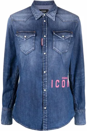 Dsquared2 Camicia denim con stampa