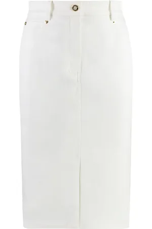 ST. JOHN Gonna midi sartoriale denim
