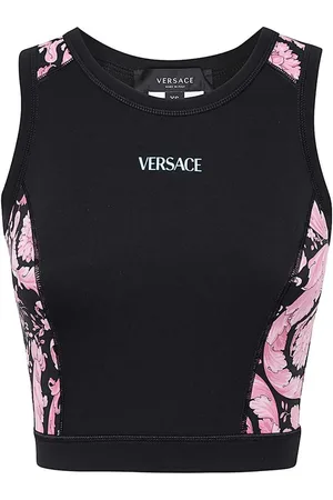 VERSACE Top crop con inserti