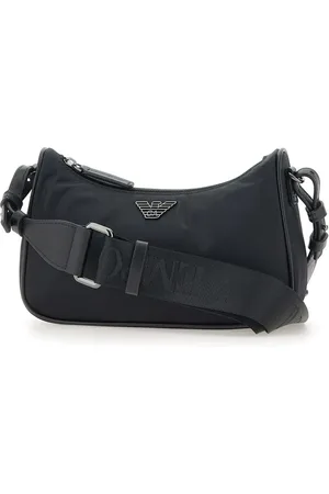 Emporio Armani Borsa messenger con logo goffrato