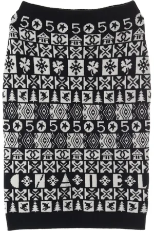 CHANEL Gonna in maglia con intarsio 1986-1988