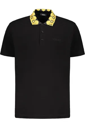 VERSACE Polo in cotone con ricamo logo