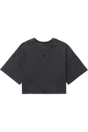 Izzue T-shirt crop con applicazione