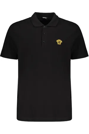 VERSACE Polo in cotone con ricamo logo