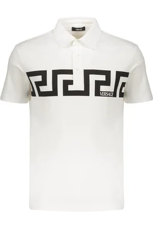 VERSACE Polo in cotone con ricamo logo